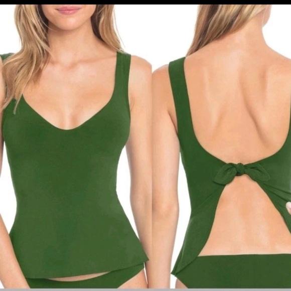 Robin Piccone Ava tie back top and high waist bottom Green Two-Piece Swimsuit